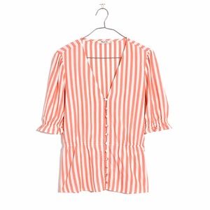 Madewell Striped Peplum Blouse